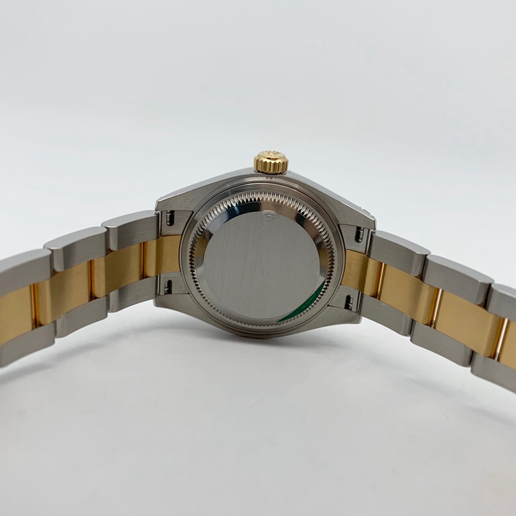 Rolex 劳力士 女装日志型系列，279163。28毫米表径，18K黄金/精钢表壳，薄荷绿面盘，钻石时标，3点位置日期显示，2236自动上弦机械机芯，专柜定价：81100元。 单表附保卡。