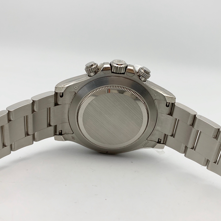 Rolex 劳力士 宇宙计型迪通拿系列，116506-78596。40毫米表径，PT950铂金栗棕色Cerachrom陶质字圈，镌有数字及刻度表壳，浅蓝色面盘，8颗方形切割钻石钟点标记，3、6及9钟点标记镶有3颗钻石，计时功能，Cal.4130自动上弦机械机芯。专柜定价：634800元。 全套附件齐全。