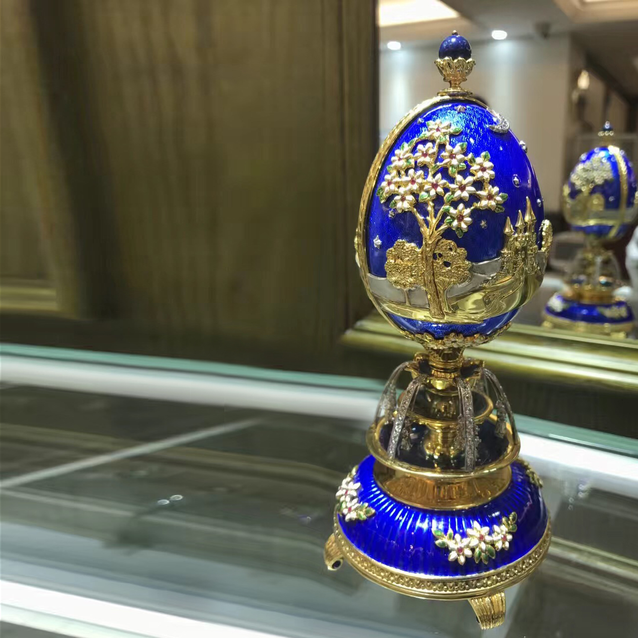 FABERGE 法貝熱純銀鎏金琺瑯彩蛋