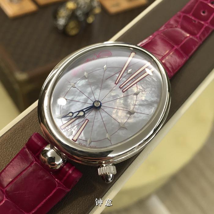  宝玑那不勒斯皇后8967ST/G1/986，最大号43.75*35.5毫米，精钢贝母面自动机械，专柜定价119000。