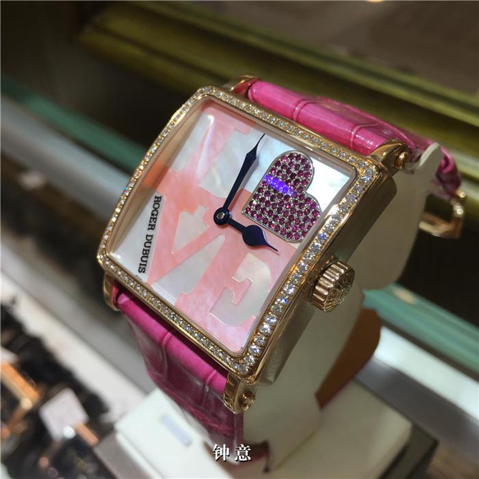 Roger Dubuis 罗杰杜彼女表 34mm 18K玫瑰金钻石表圈 镶钻表扣