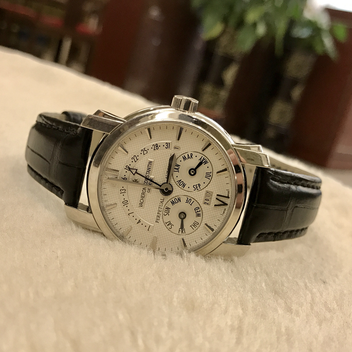 VC江诗丹顿马耳他47031/000P-8956 39mm铂金万年历 飞返日历 将官底盖 附件齐全