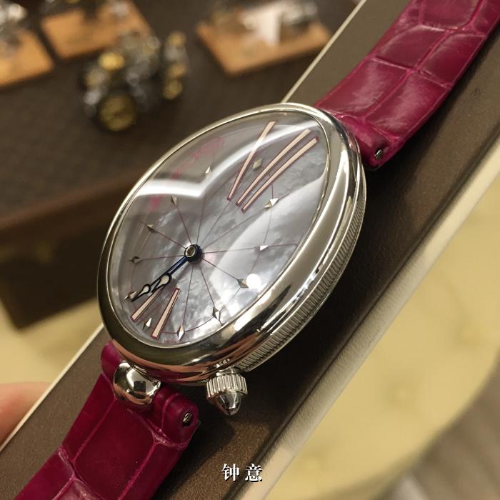  宝玑那不勒斯皇后8967ST/G1/986，最大号43.75*35.5毫米，精钢贝母面自动机械，专柜定价119000。