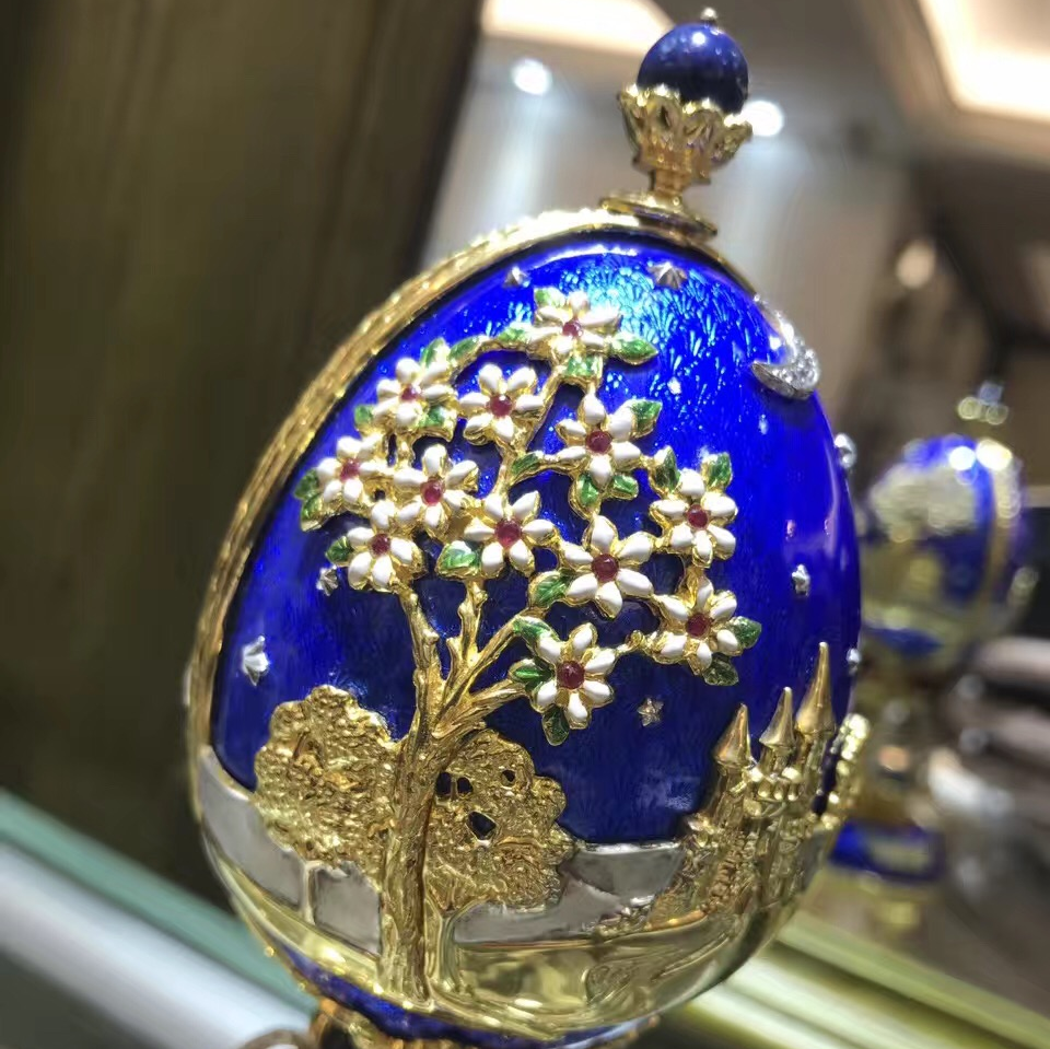 FABERGE 法貝熱純銀鎏金琺瑯彩蛋