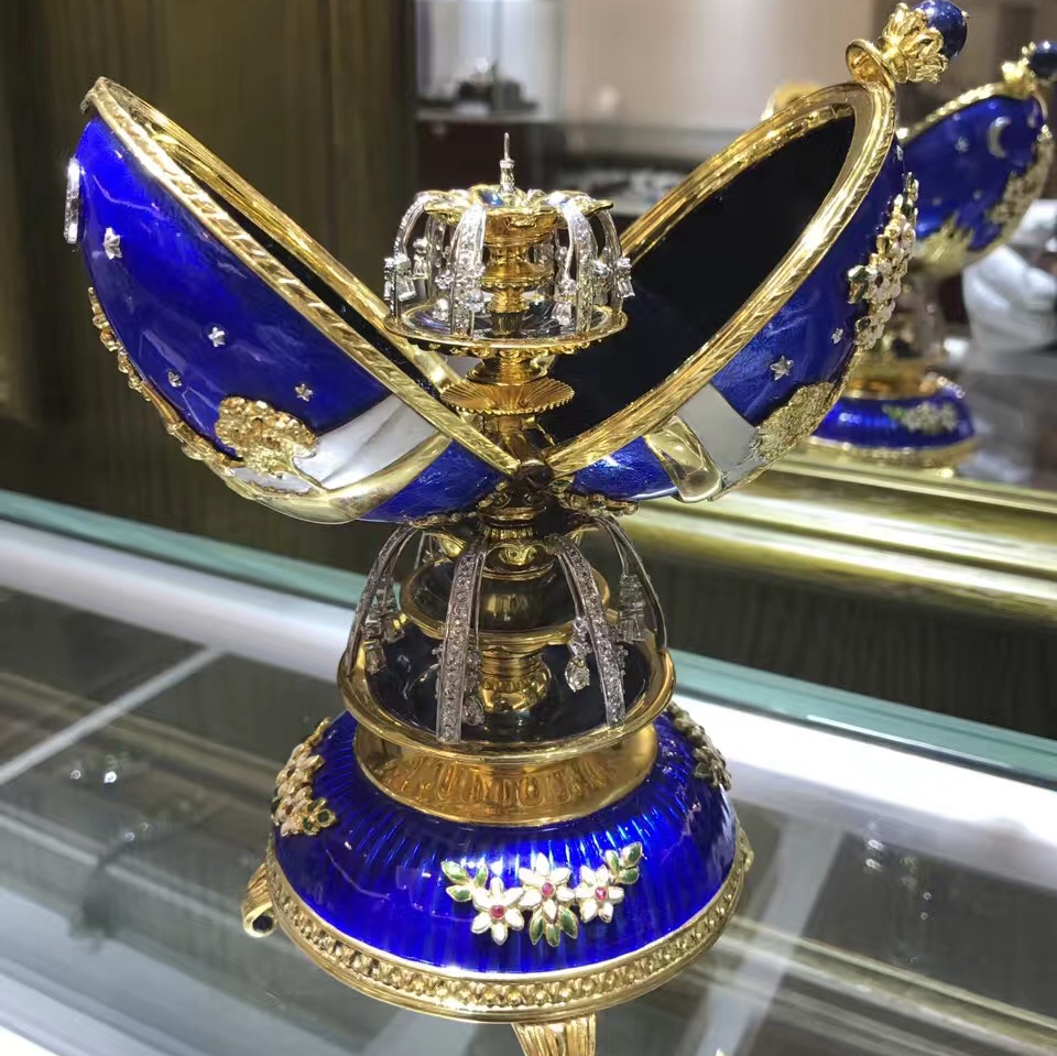 FABERGE 法貝熱純銀鎏金琺瑯彩蛋