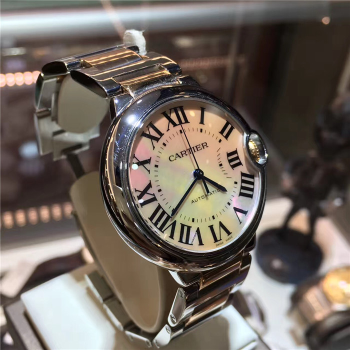 CARTIER卡地亚蓝气球W2BB0011 36.6mm间金钢带 粉色贝母面 机械表