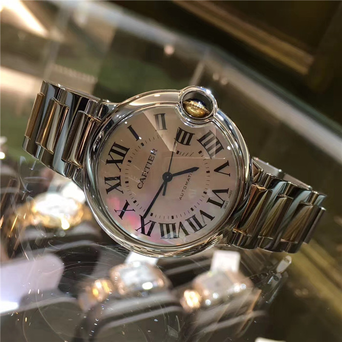 CARTIER卡地亚蓝气球W2BB0011 36.6mm间金钢带 粉色贝母面 机械表