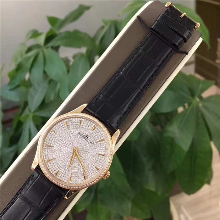 Jaeger-LeCoultre积家大师系列Q1352507玫瑰金满钻 40mm表径自动机械男表