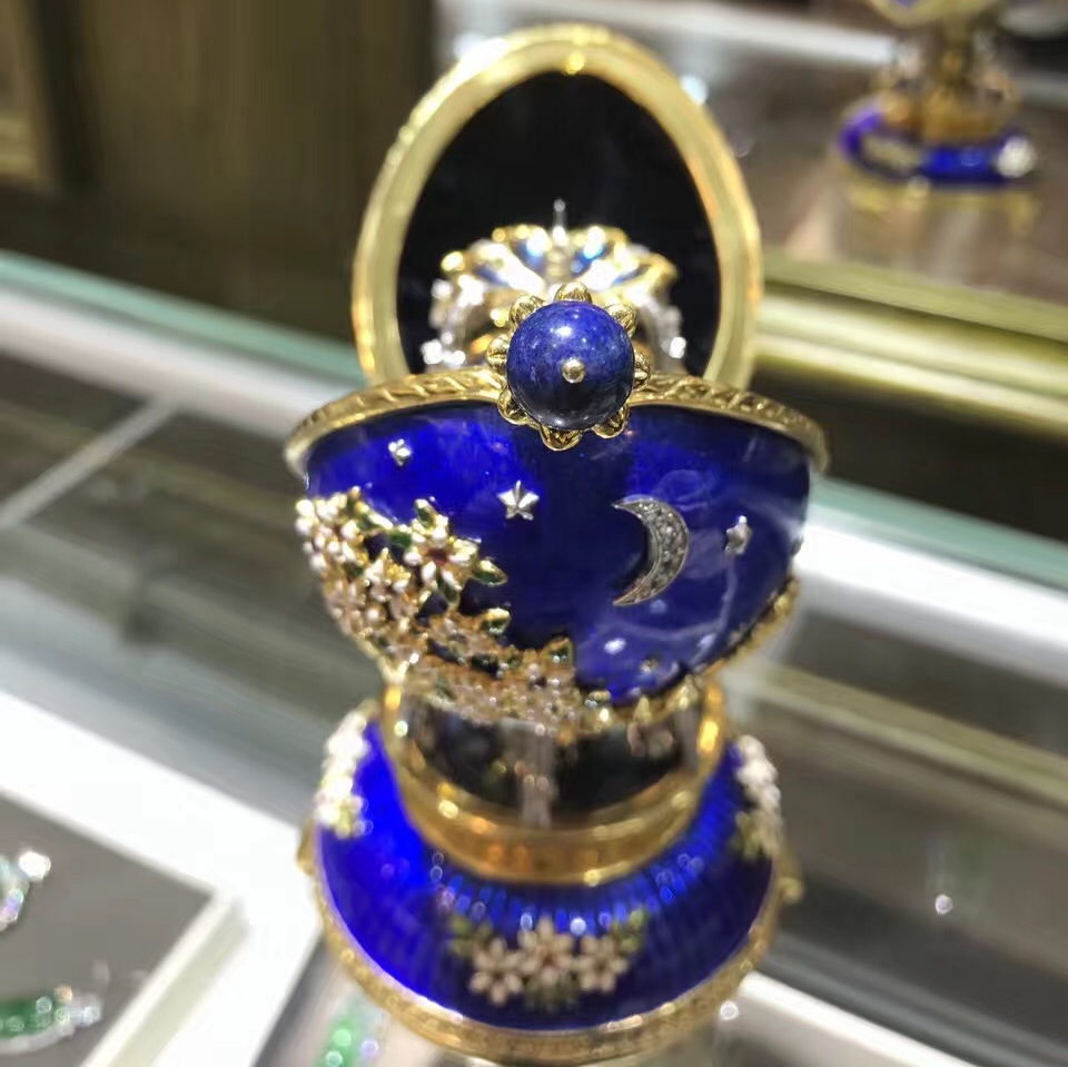 FABERGE 法貝熱純銀鎏金琺瑯彩蛋