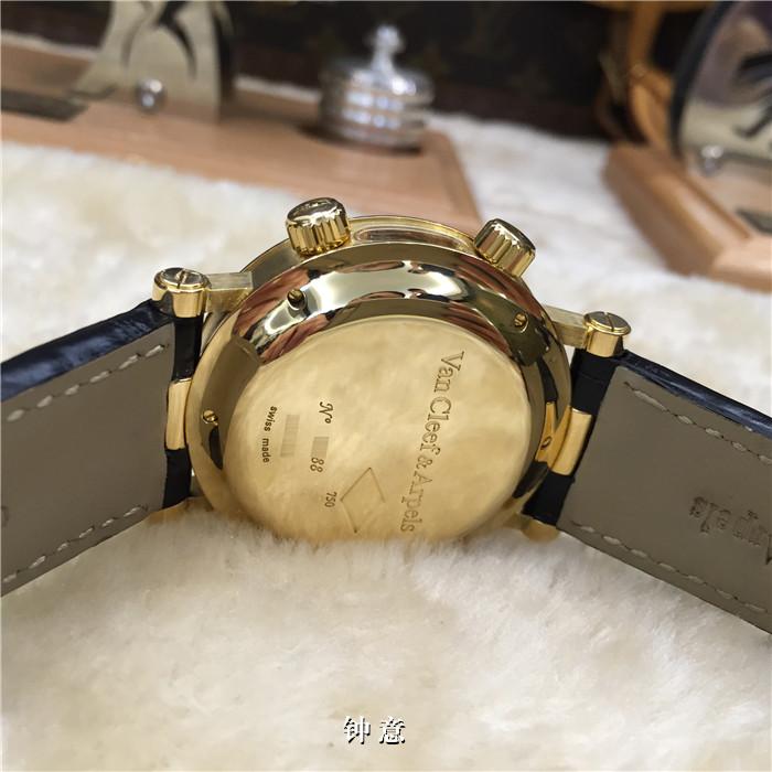 梵克雅宝 闹铃表 18K黄金40mm 特殊侧透机芯 自动机械 日历显示