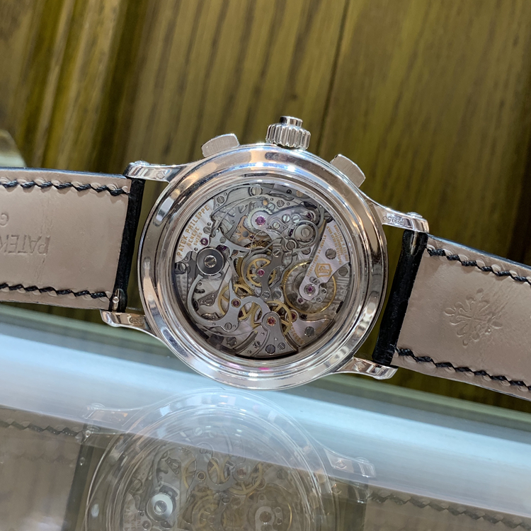 PATEK PHILIPPE 百达翡丽 超级复杂功能时计系列，5370P-001。41毫米表径，PT950表壳，纯黑色珐琅面盘，金质立体宝玑字块，双秒追针计时表，小秒针表盘，计时功能，Caliber CHR 29-535 PS手动上弦机械机芯，动力储备55-65小时。专柜定价：1826000元。 单表无附件。
