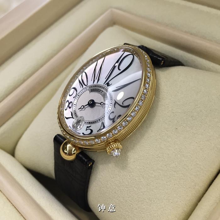 宝玑那不勒斯皇后8918BA/58/864/D00D，18K黄金，36mm，原装钻圈，6点刻度梨型钻。专柜定价：268000元。 全套附件齐全。