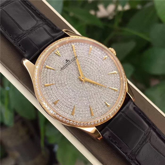 Jaeger-LeCoultre积家大师系列Q1352507玫瑰金满钻 40mm表径自动机械男表