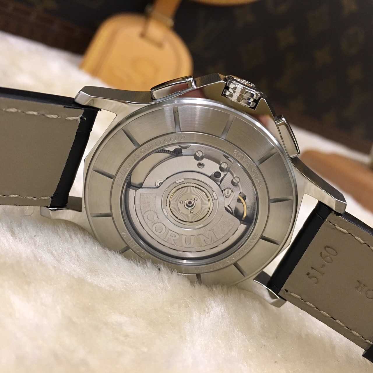 昆仑海军上将杯984.101.20/0F01.AN10 精钢黑篮条纹 42mm带计时功能
