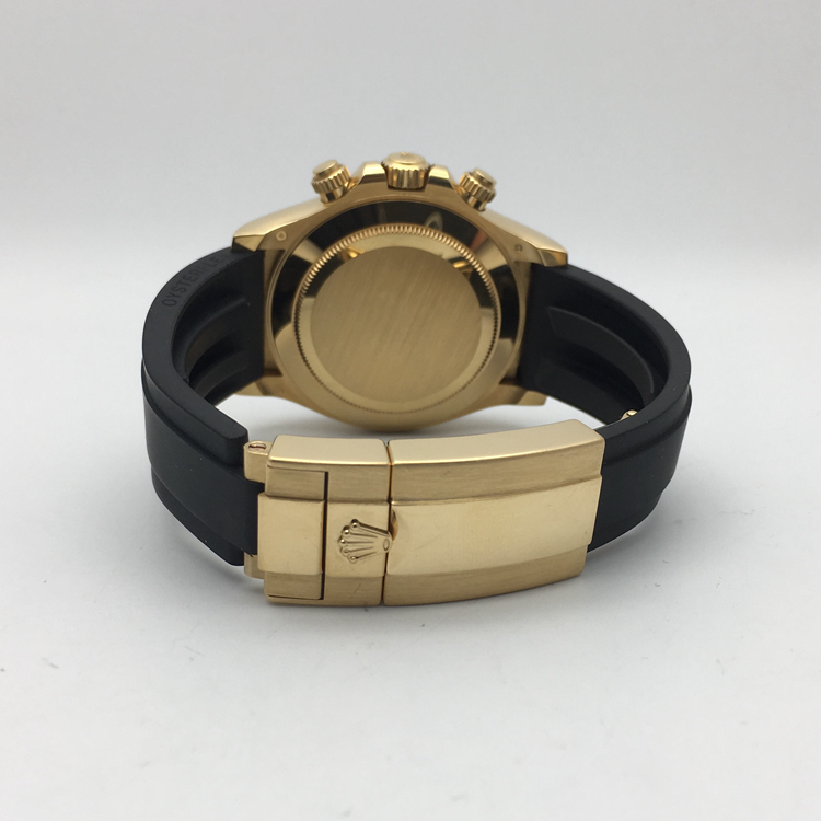 Rolex 劳力士 宇宙计型迪通拿系列，116518ln-0035。40毫米表径，18K黄金表壳，陶瓷外圈连计速刻度，黑色面盘，计时功能，Cal.4130自动上弦机械机芯。专柜定价：214700元。  全套附件齐全。