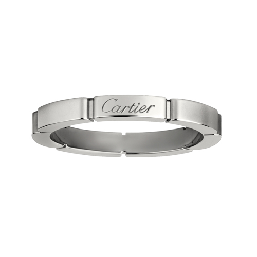 Cartier 卡地亚 MAILON PANTHERE系列，B4083500 ，MAILLON PANTHERE结婚对戒，18K白金，尺寸：49号，专柜定价：9150元。