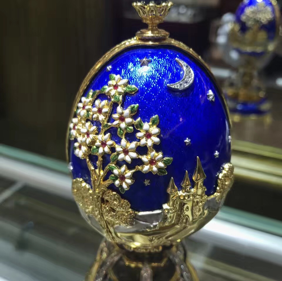 FABERGE 法貝熱純銀鎏金琺瑯彩蛋