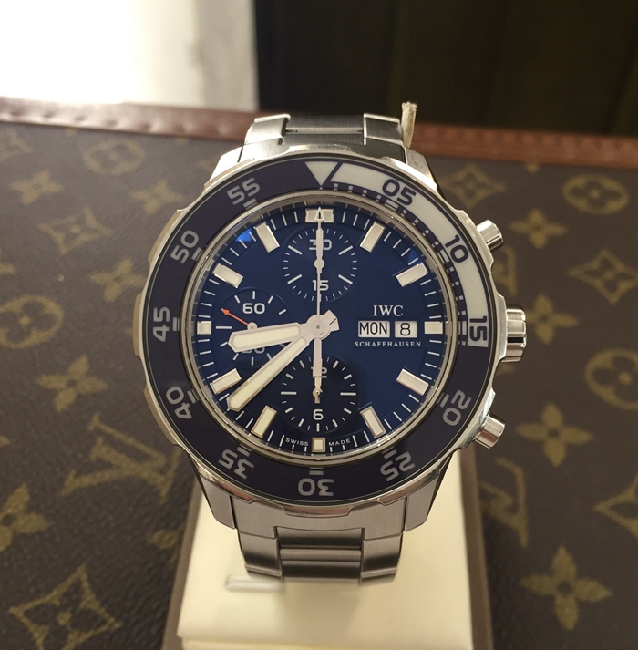 IWC 万国 海洋时计系列，IW376710。44毫米表径，精钢表壳，深蓝色钢镀铑面盘，3点位置日期星期显示，计时功能自动上弦机械机芯，动力储备44小时。 单表无附件。